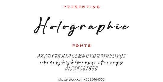 Hand drawn vector alphabet. Modern monoline signature script font. Elegant Signature Font. Best Alphabet Beautiful Calligraphy Signature Font lettering
