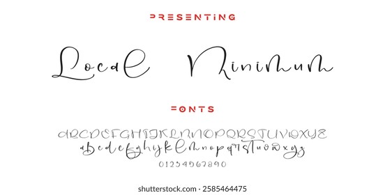 Hand drawn vector alphabet. Modern monoline signature script font. Elegant Signature Font. Best Alphabet Beautiful Calligraphy Signature Font lettering