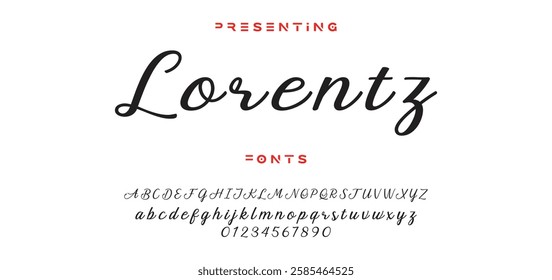 Hand drawn vector alphabet. Modern monoline signature script font. Elegant Signature Font. Best Alphabet Beautiful Calligraphy Signature Font lettering