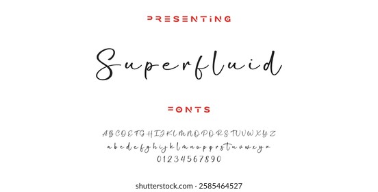 Hand drawn vector alphabet. Modern monoline signature script font. Elegant Signature Font. Best Alphabet Beautiful Calligraphy Signature Font lettering