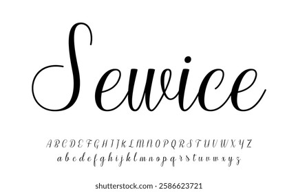 Hand drawn vector alphabet. Modern monoline signature script font. Elegant Signature Font. Best Alphabet Beautiful Calligraphy Signature Font lettering handwritten