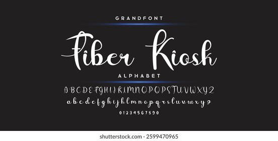 Hand drawn vector alphabet. Modern monoline signature script font. Elegant Signature Font. Best Alphabet Beautiful Calligraphy Signature Font