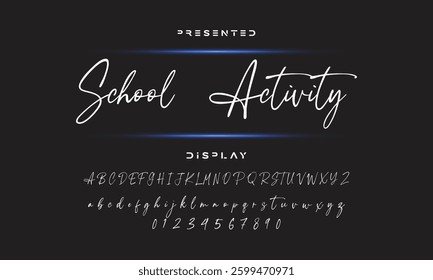 Hand drawn vector alphabet. Modern monoline signature script font. Elegant Signature Font. Best Alphabet Beautiful Calligraphy Signature Font