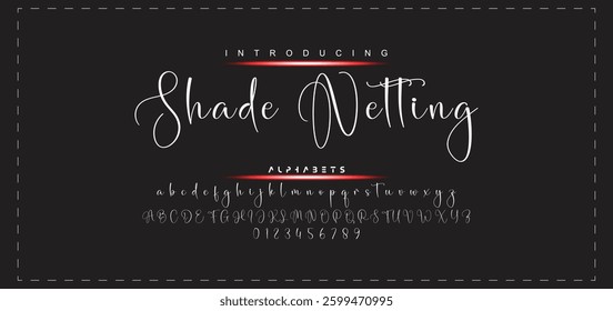 Hand drawn vector alphabet. Modern monoline signature script font. Elegant Signature Font. Best Alphabet Beautiful Calligraphy Signature Font