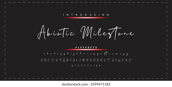 Hand drawn vector alphabet. Modern monoline signature script font. Elegant Signature Font. Best Alphabet Beautiful Calligraphy Signature Font