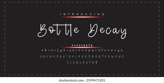 Hand drawn vector alphabet. Modern monoline signature script font. Elegant Signature Font. Best Alphabet Beautiful Calligraphy Signature Font