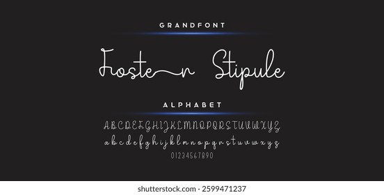 Hand drawn vector alphabet. Modern monoline signature script font. Elegant Signature Font. Best Alphabet Beautiful Calligraphy Signature Font