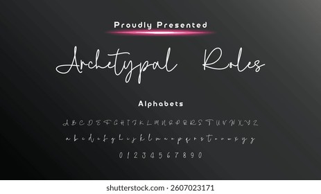 Hand drawn vector alphabet. Modern monoline signature script font. Elegant Signature Font. Best Alphabet Beautiful Calligraphy Signature Font
