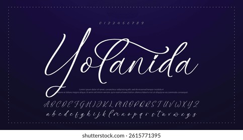 Hand drawn vector alphabet. Modern monoline signature script font. Elegant Signature Font. Best Alphabet Beautiful Calligraphy Signature Font