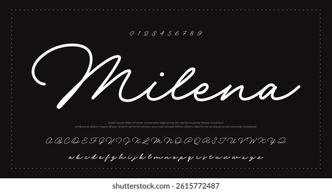 Hand drawn vector alphabet. Modern monoline signature script font. Elegant Signature Font. Best Alphabet Beautiful Calligraphy Signature Font lettering