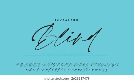 Handgezeichnetes Vektoralphabet. Moderne Schriftart für Monoline-Signaturen. Elegante Signatur. Bestes Alphabet Schöne Kalligrafie Signatur Schriftart