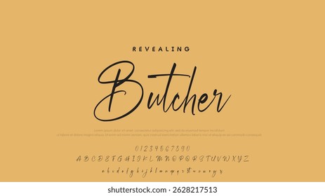 Hand drawn vector alphabet. Modern monoline signature script font. Elegant Signature Font. Best Alphabet Beautiful Calligraphy Signature Font