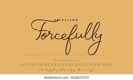 Hand drawn vector alphabet. Modern monoline signature script font. Elegant Signature Font. Best Alphabet Beautiful Calligraphy Signature Font