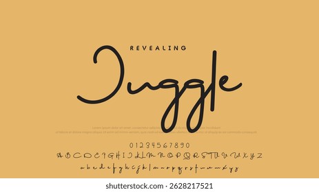 Alfabeto de Vector dibujado a mano. Fuente de script de firma monoline moderna. Elegante fuente de firma. La mejor fuente de firma de caligrafía hermosa del alfabeto