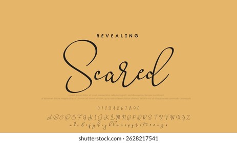 Hand drawn vector alphabet. Modern monoline signature script font. Elegant Signature Font. Best Alphabet Beautiful Calligraphy Signature Font