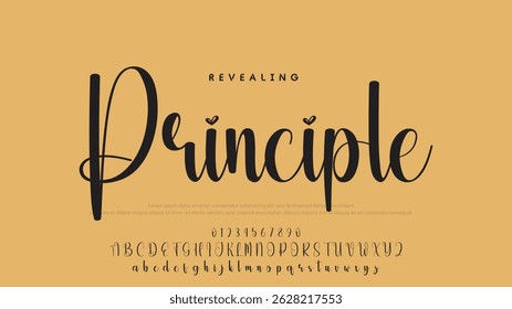 Alfabeto vetorial desenhado à mão. Fonte moderna de script de assinatura monocromática. Fonte de assinatura elegante. Melhor Alfabeto Bela Caligrafia Assinatura Fonte