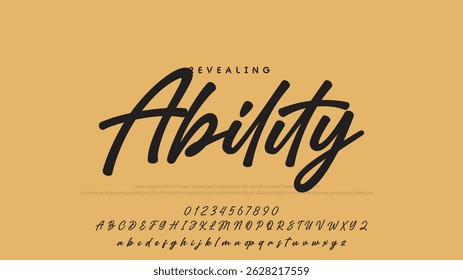 Hand drawn vector alphabet. Modern monoline signature script font. Elegant Signature Font. Best Alphabet Beautiful Calligraphy Signature Font