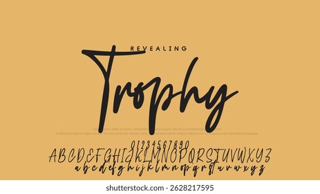 Hand drawn vector alphabet. Modern monoline signature script font. Elegant Signature Font. Best Alphabet Beautiful Calligraphy Signature Font