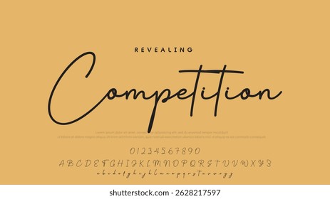 Handgezeichnetes Vektoralphabet. Moderne Schriftart für Monoline-Signaturen. Elegante Signatur. Bestes Alphabet Schöne Kalligrafie Signatur Schriftart