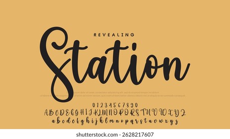Hand drawn vector alphabet. Modern monoline signature script font. Elegant Signature Font. Best Alphabet Beautiful Calligraphy Signature Font