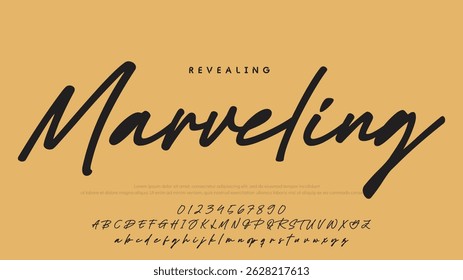 Hand drawn vector alphabet. Modern monoline signature script font. Elegant Signature Font. Best Alphabet Beautiful Calligraphy Signature Font