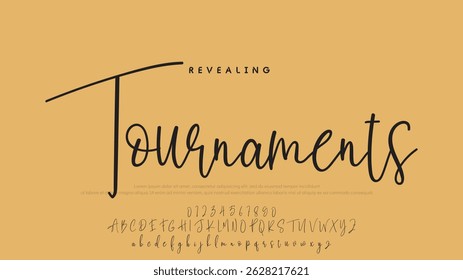 Alfabeto vetorial desenhado à mão. Fonte moderna de script de assinatura monocromática. Fonte de assinatura elegante. Melhor Alfabeto Bela Caligrafia Assinatura Fonte