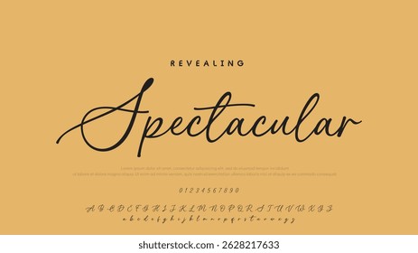 Handgezeichnetes Vektoralphabet. Moderne Schriftart für Monoline-Signaturen. Elegante Signatur. Bestes Alphabet Schöne Kalligrafie Signatur Schriftart