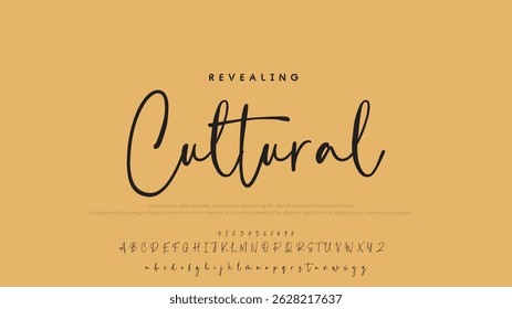 Hand drawn vector alphabet. Modern monoline signature script font. Elegant Signature Font. Best Alphabet Beautiful Calligraphy Signature Font