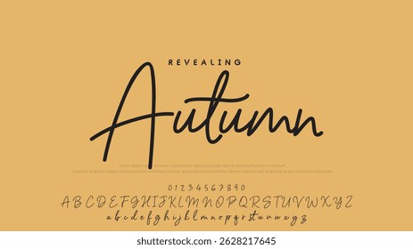 Hand drawn vector alphabet. Modern monoline signature script font. Elegant Signature Font. Best Alphabet Beautiful Calligraphy Signature Font