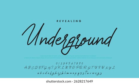 Hand drawn vector alphabet. Modern monoline signature script font. Elegant Signature Font. Best Alphabet Beautiful Calligraphy Signature Font
