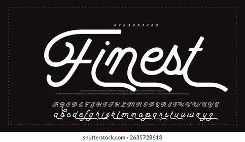 Hand drawn vector alphabet. Modern monoline signature script font. Elegant Signature Font. Best Alphabet Beautiful Calligraphy Signature Font lettering handwritten