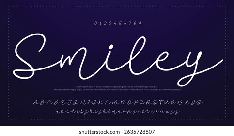 Hand drawn vector alphabet. Modern monoline signature script font. Elegant Signature Font. Best Alphabet Beautiful Calligraphy Signature Font