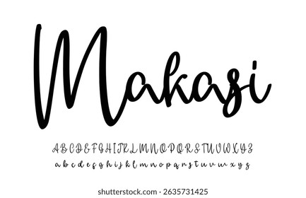 Hand drawn vector alphabet. Modern monoline signature script font. Elegant Signature Font. Best Alphabet Beautiful Calligraphy Signature Font lettering