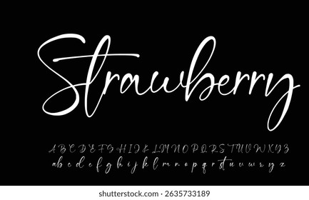 Hand drawn vector alphabet. Modern monoline signature script font. Elegant Signature Font. Best Alphabet Beautiful Calligraphy Signature Font
