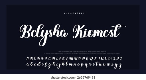 Hand drawn vector alphabet. Modern monoline signature script font. Elegant Signature Font. Best Alphabet Beautiful Calligraphy Signature Font