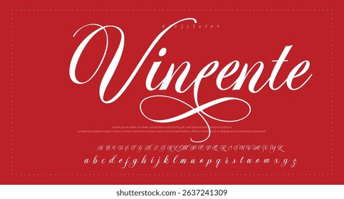 Hand drawn vector alphabet. Modern monoline signature script font. Elegant Signature Font. Best Alphabet Beautiful Calligraphy Signature Font lettering handwritten
