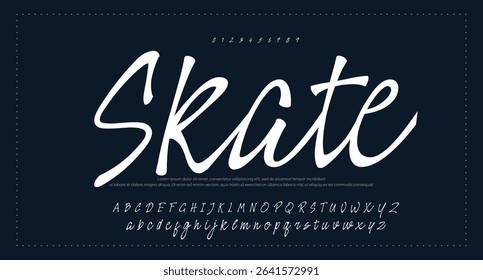 Hand drawn vector alphabet. Modern monoline signature script font. Elegant Signature Font. Best Alphabet Beautiful Calligraphy Signature Font