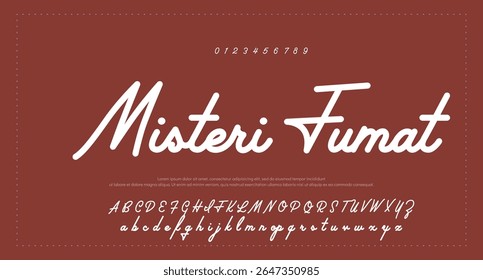 Alfabeto vetorial desenhado à mão. Fonte moderna de script de assinatura monocromática. Fonte de assinatura elegante. Melhor Alfabeto Bela Caligrafia Assinatura Fonte