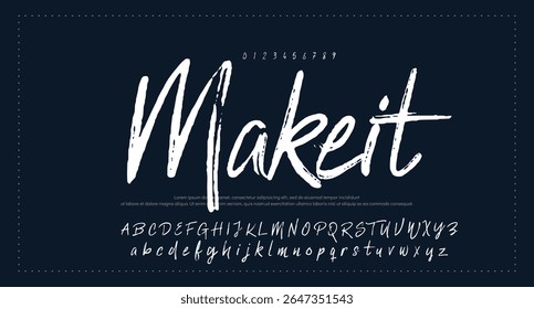Alfabeto vetorial desenhado à mão. Fonte moderna de script de assinatura monocromática. Fonte de assinatura elegante. Melhor Alfabeto Bela Caligrafia Assinatura Fonte