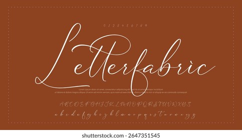 Alfabeto vetorial desenhado à mão. Fonte moderna de script de assinatura monocromática. Fonte de assinatura elegante. Melhor Alfabeto Bela Caligrafia Assinatura Fonte