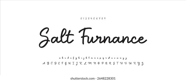 Alfabeto vetorial desenhado à mão. Fonte moderna de script de assinatura monocromática. Fonte de assinatura elegante. Melhor Alfabeto Bela Caligrafia Assinatura Fonte