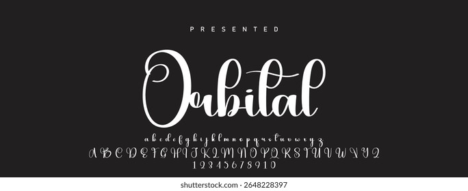 Alfabeto vetorial desenhado à mão. Fonte moderna de script de assinatura monocromática. Fonte de assinatura elegante. Melhor Alfabeto Bela Caligrafia Assinatura Fonte