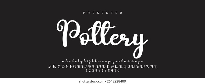Alfabeto vetorial desenhado à mão. Fonte moderna de script de assinatura monocromática. Fonte de assinatura elegante. Melhor Alfabeto Bela Caligrafia Assinatura Fonte