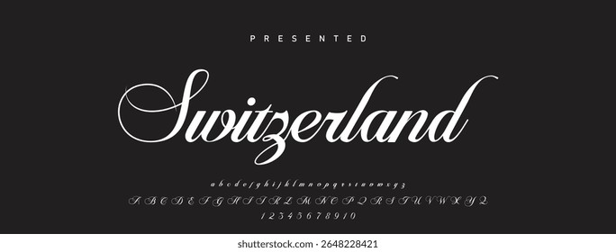 Alfabeto vetorial desenhado à mão. Fonte moderna de script de assinatura monocromática. Fonte de assinatura elegante. Melhor Alfabeto Bela Caligrafia Assinatura Fonte