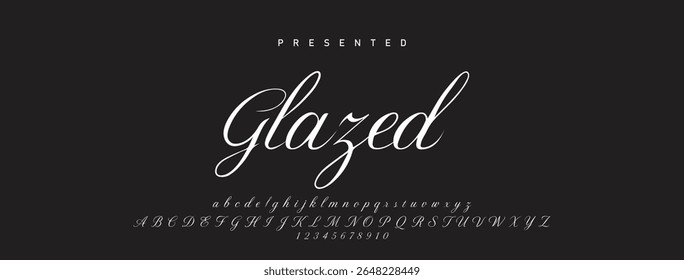 Alfabeto vetorial desenhado à mão. Fonte moderna de script de assinatura monocromática. Fonte de assinatura elegante. Melhor Alfabeto Bela Caligrafia Assinatura Fonte