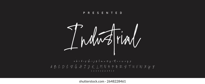 Hand drawn vector alphabet. Modern monoline signature script font. Elegant Signature Font. Best Alphabet Beautiful Calligraphy Signature Font