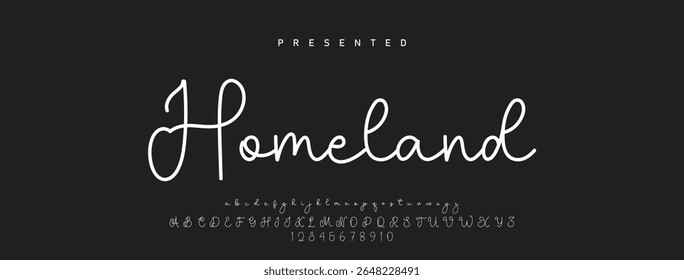 Alfabeto vetorial desenhado à mão. Fonte moderna de script de assinatura monocromática. Fonte de assinatura elegante. Melhor Alfabeto Bela Caligrafia Assinatura Fonte