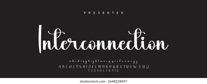 Alfabeto vetorial desenhado à mão. Fonte moderna de script de assinatura monocromática. Fonte de assinatura elegante. Melhor Alfabeto Bela Caligrafia Assinatura Fonte
