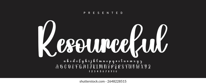 Alfabeto vetorial desenhado à mão. Fonte moderna de script de assinatura monocromática. Fonte de assinatura elegante. Melhor Alfabeto Bela Caligrafia Assinatura Fonte