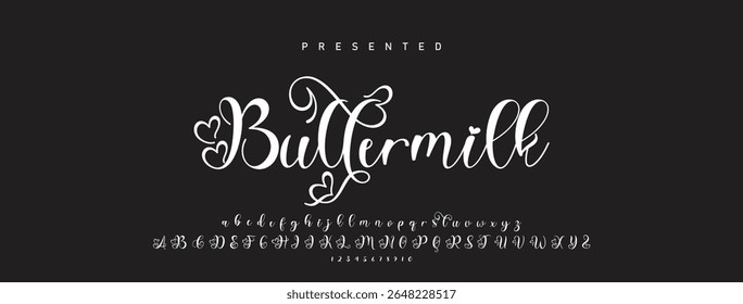 Alfabeto vetorial desenhado à mão. Fonte moderna de script de assinatura monocromática. Fonte de assinatura elegante. Melhor Alfabeto Bela Caligrafia Assinatura Fonte